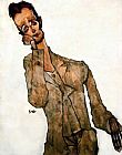 Egon Schiele Reclining man painting